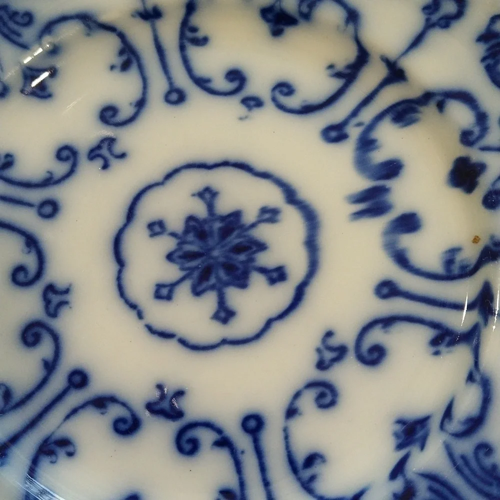 Conway English semi-porcelain flow blue salad dessert plate 7 in new Wharf